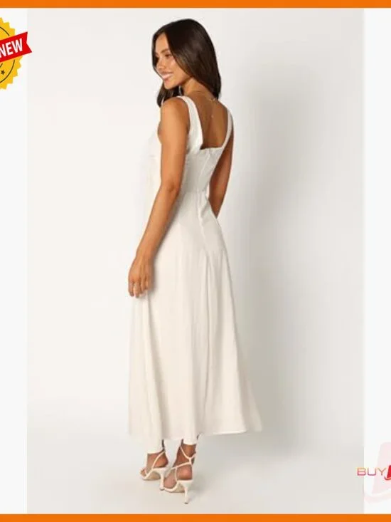 V-Neck Midi Dress with Cut-Out Detail and Front Bust Tie - Picture 4 of 7